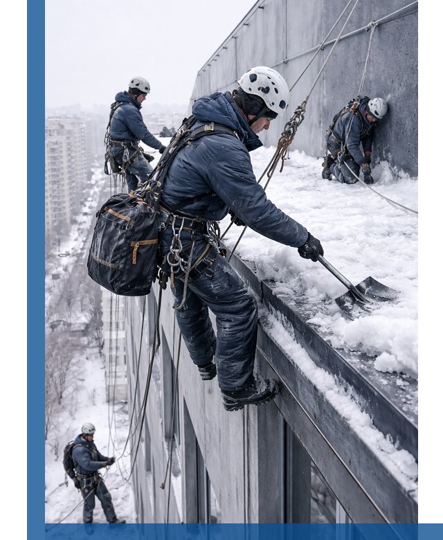 Абонентское обслуживание кровли зимой в Луховицах регулярный уход