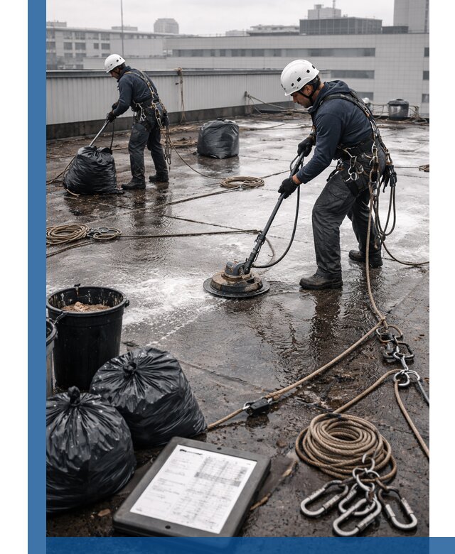 Плановая очистка кровли по графику в Луховицах для безопасности