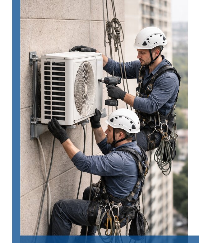 Монтаж внешнего блока кондиционера в Луховицах установка и крепление