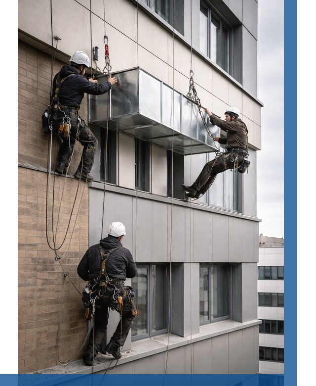 Монтаж воздуховодов на фасаде в Луховицах от 1552 р. | ВЫСОТНИК-Лхв