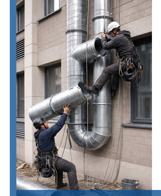 Монтаж фасадных воздуховодов в Луховицах с герметизацией и крепежом