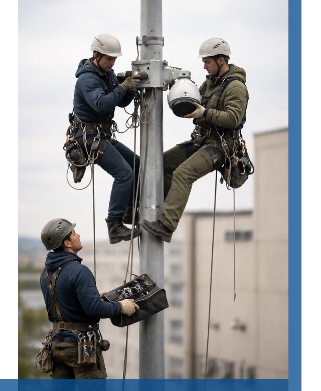 Установка видеокамер на мачте в Луховицах от 8793 р. | ВЫСОТНИК-Лхв