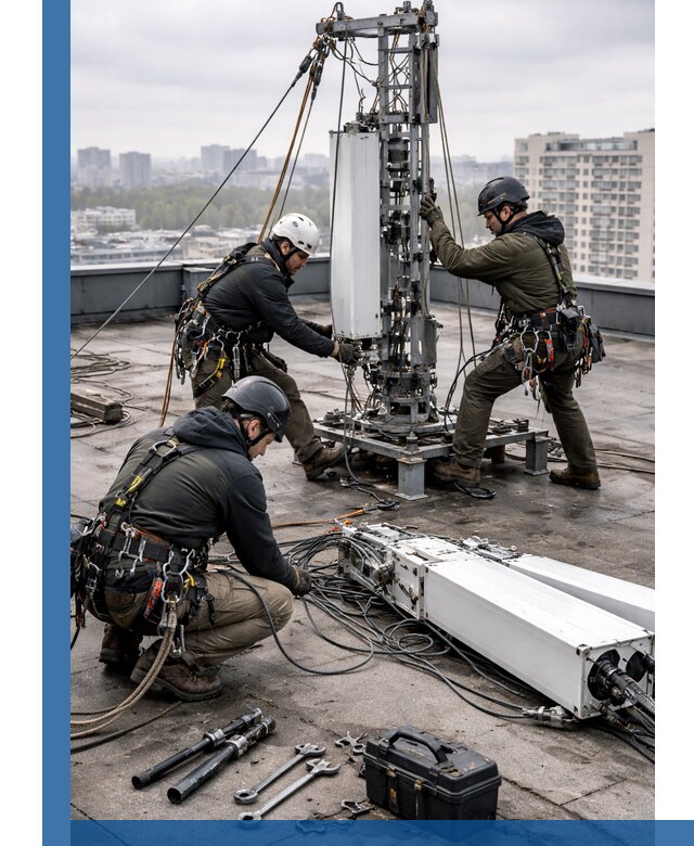 Демонтаж антенн на крыше зданий в Луховицах с гарантией