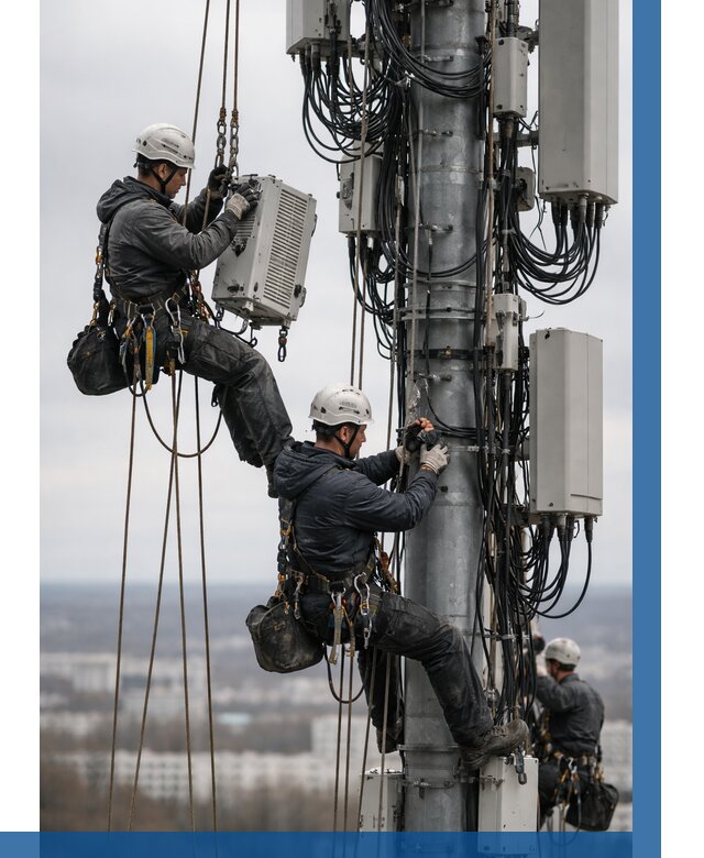Монтаж оборудования связи на мачте в Луховицах от 7759 р. | ВЫСОТНИК-Лхв