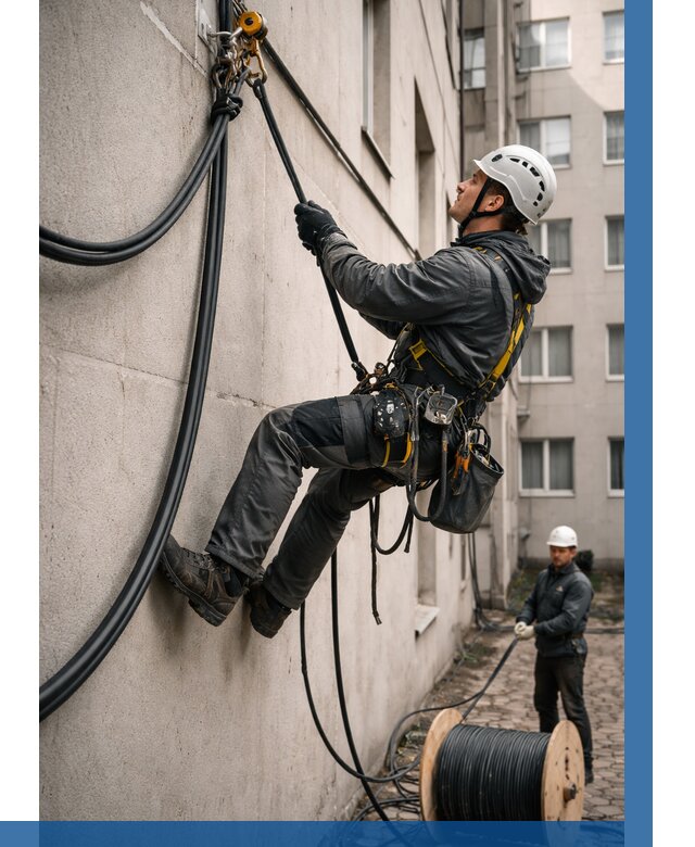 Протяжка кабеля питания на высоте в Луховицах от 466 р. | ВЫСОТНИК-Лхв