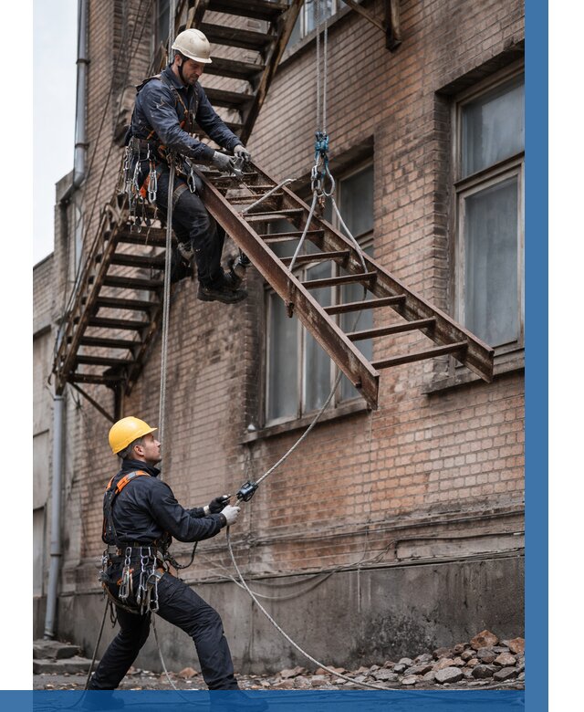 Демонтаж пожарной лестницы в Луховицах от 12414 р. | ВЫСОТНИК-Лхв