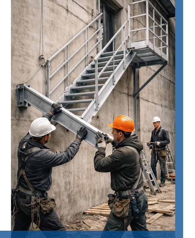 Монтаж металлических лестниц в Луховицах от 15518 р. | ВЫСОТНИК-Лхв