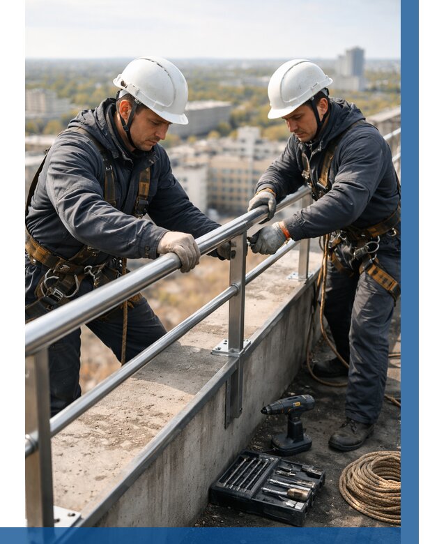 Монтаж перил на высоте в Луховицах от 2586 р. | ВЫСОТНИК-Лхв