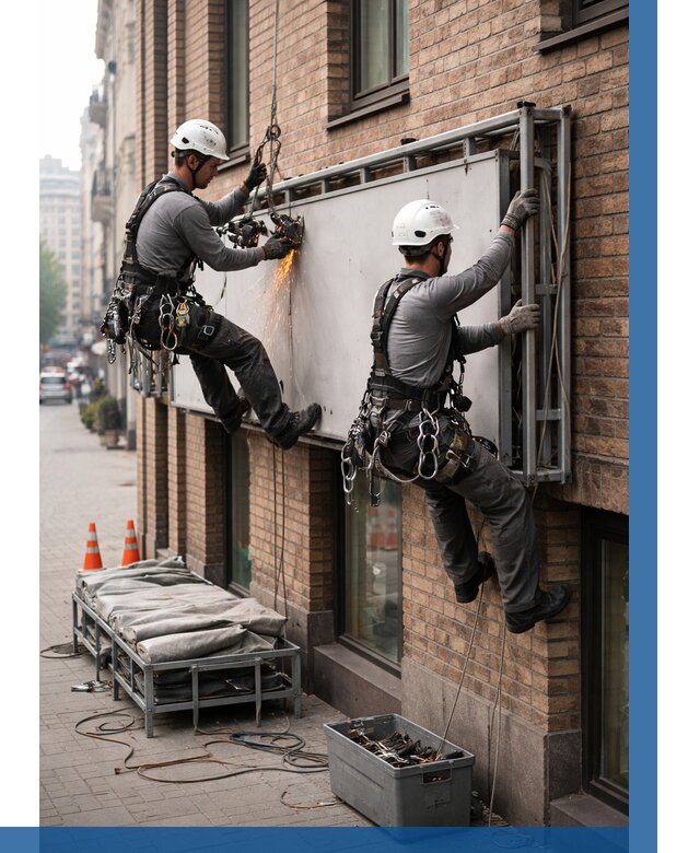 Демонтаж рекламной вывески в Луховицах от 6724 р. | ВЫСОТНИК-Лхв