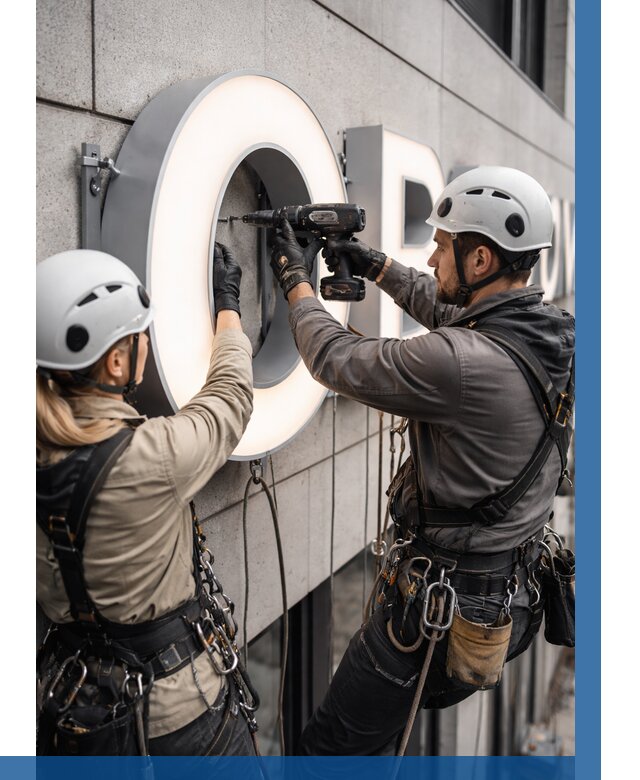 Монтаж световых букв в Луховицах от 3104 р. под ключ ВЫСОТНИК-Лхв