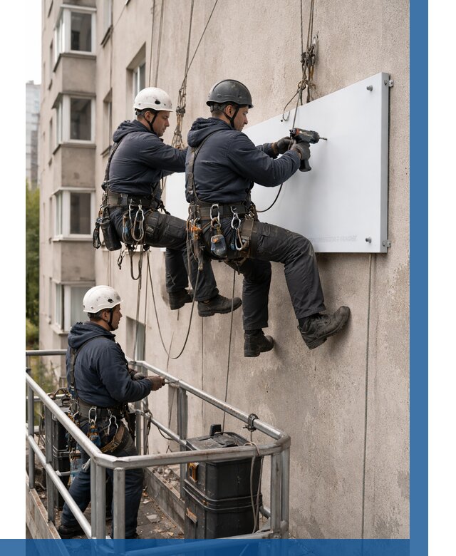 Монтаж табличек и указателей в Луховицах от 3621 р. | ВЫСОТНИК-Лхв