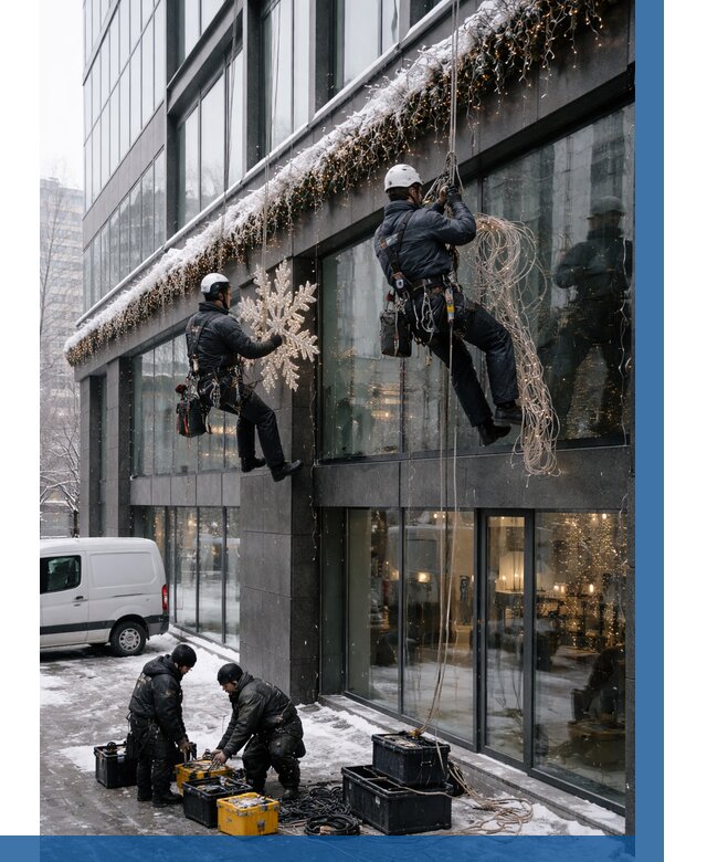 Демонтаж новогоднего оформления в Луховицах от 5690 р. | ВЫСОТНИК-Лхв