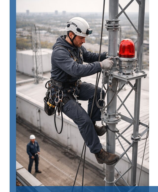 Монтаж заградительных огней и обслуживание объектов в Луховицах