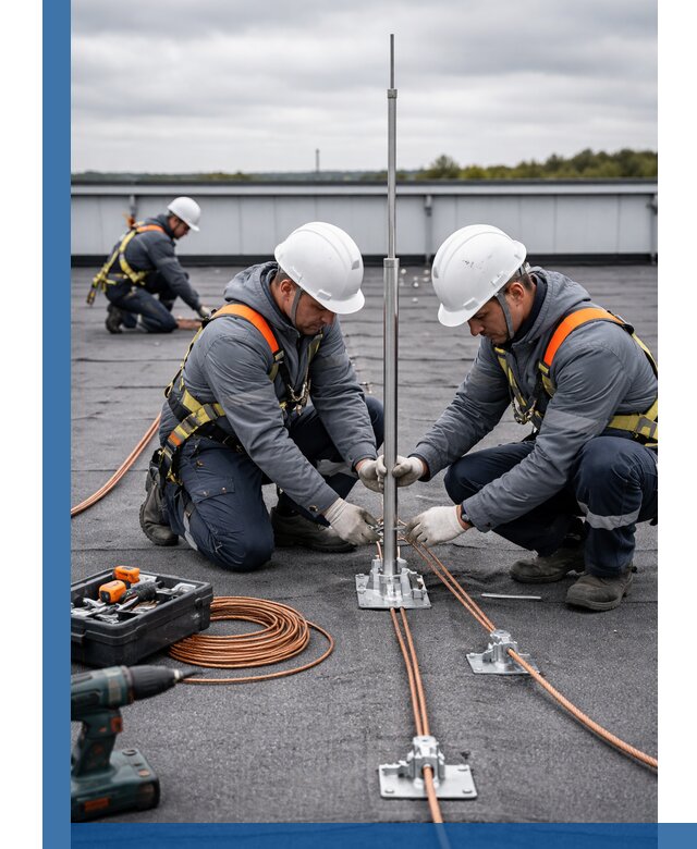 Монтаж молниезащиты на кровле в Луховицах под ключ с гарантией