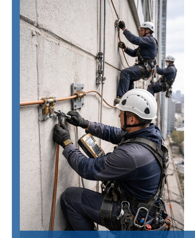 Монтаж системы заземления здания и молниезащиты в Луховицах