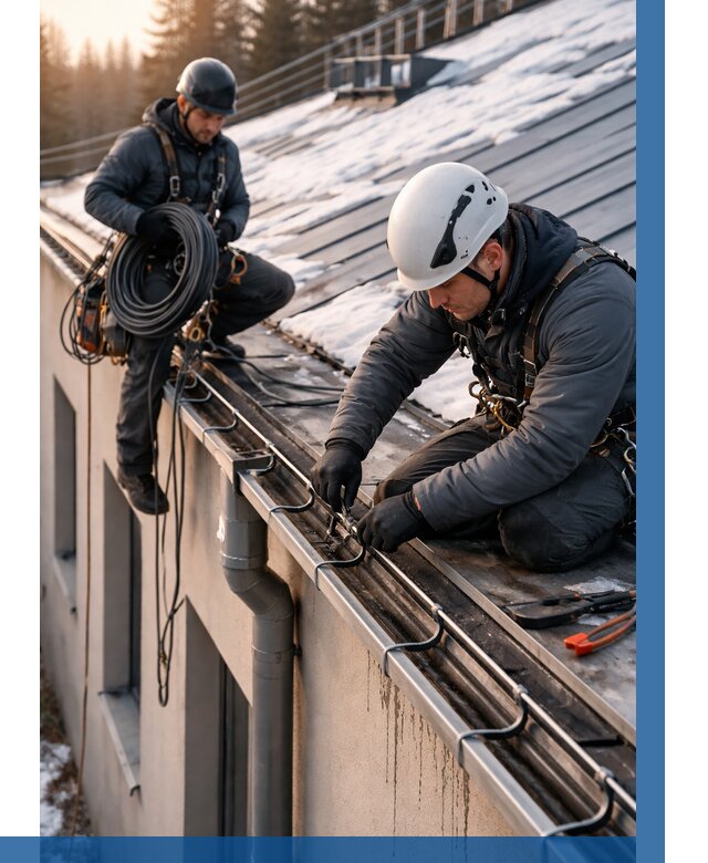 Монтаж греющего кабеля на кровле в Луховицах от 466 р. | ВЫСОТНИК-Лхв