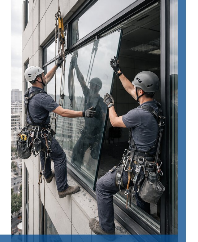 Замена стеклопакетов на высоте в Луховицах от 5690 р. | ВЫСОТНИК-Лхв