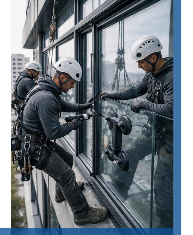 Витражное остекление зданий в Луховицах от 3621 р. | ВЫСОТНИК-Лхв