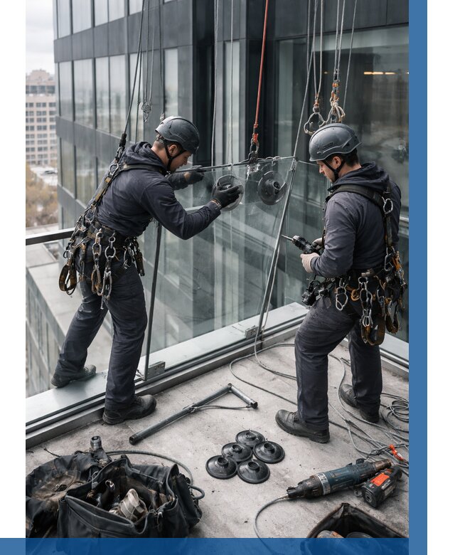 Монтаж стеклянных ограждений в Луховицах от 2586 р. | ВЫСОТНИК-Лхв