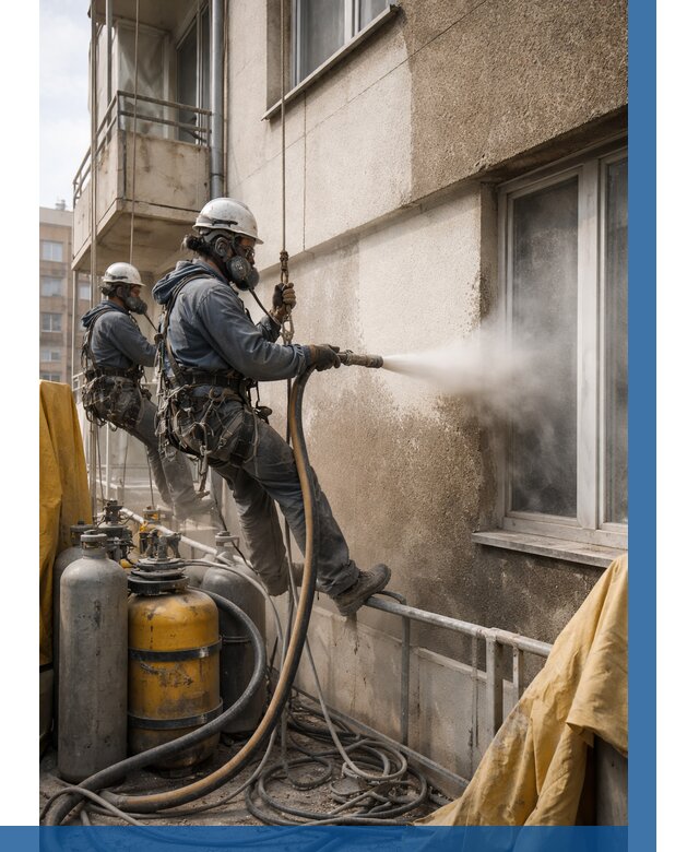 Пескоструйная очистка фасада в Луховицах от 672 р. | ВЫСОТНИК-Лхв