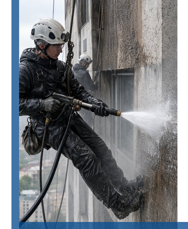 Гидроструйная очистка фасадов и конструкций в Луховицах