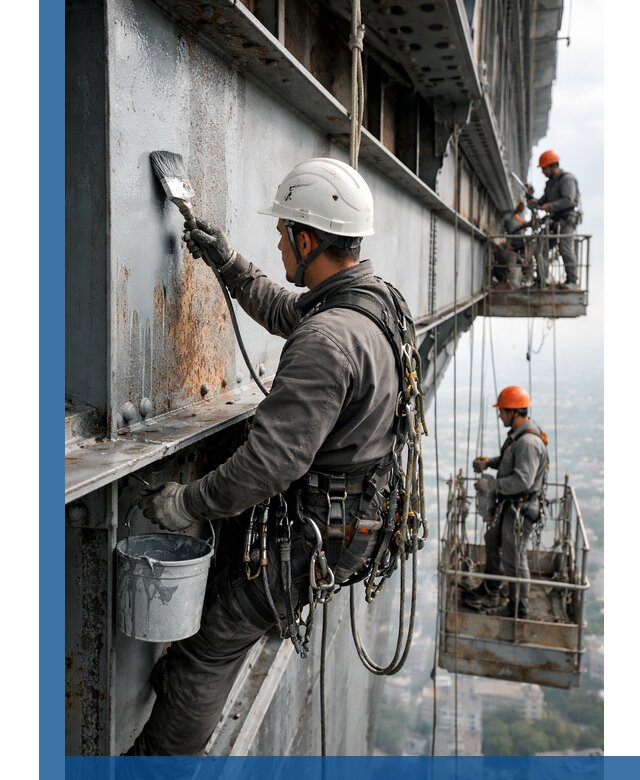 Покраска металлоконструкций на высоте в Луховицах профессионально