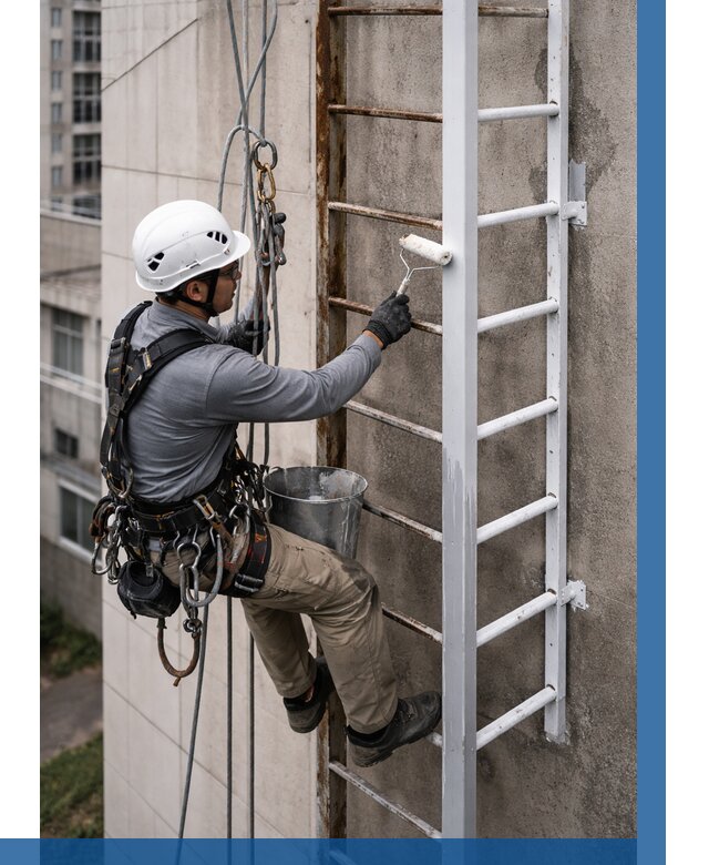 Покраска пожарных лестниц в Луховицах от 4655 р. | ВЫСОТНИК-Лхв