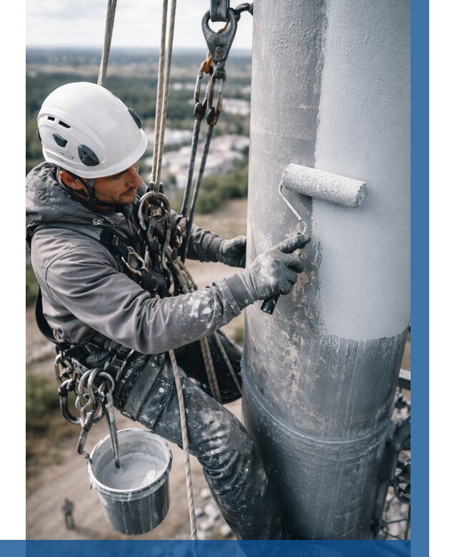 Покраска мачт связи под ключ в Луховицах от 879 р. | ВЫСОТНИК-Лхв