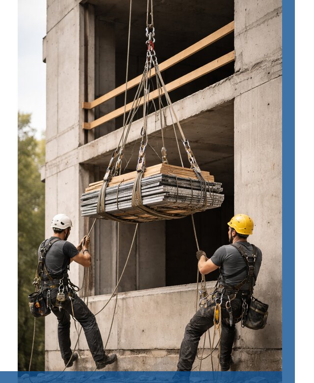 Подъем материала на этаж веревками в Луховицах от 1552 р. | ВЫСОТНИК-Лхв