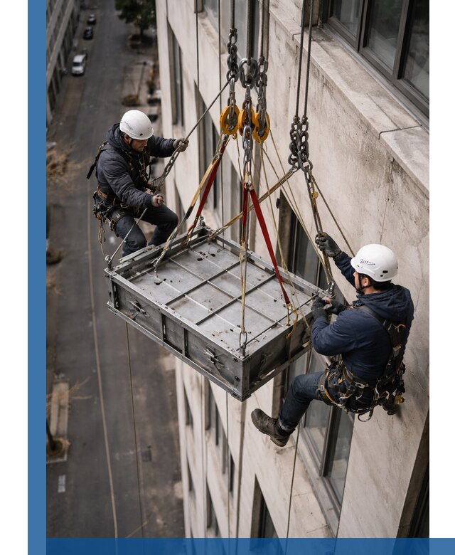Спуск и подъем грузов по фасаду в Луховицах для зданий