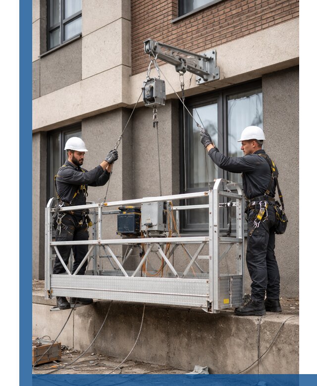 Монтаж и подъем фасадной люльки в Луховицах с гарантией безопасности