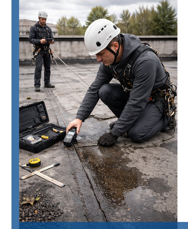 Обследование кровли на протечки и выявление дефектов в Луховицах