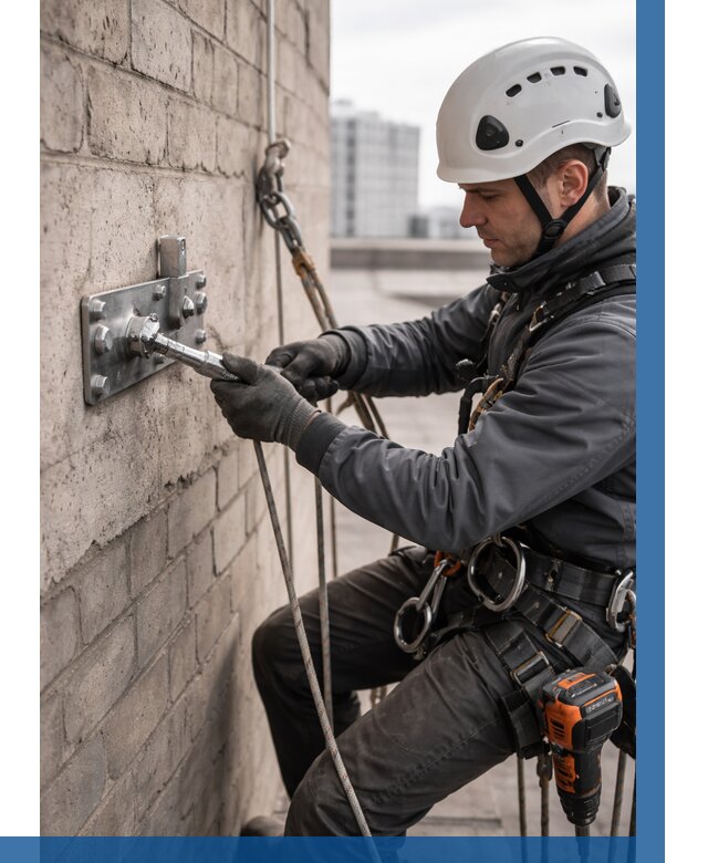 Установка анкерных точек в Луховицах от 3621 р. | ВЫСОТНИК-Лхв