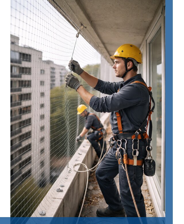 Монтаж сетки от птиц в Луховицах от 4655 р. | ВЫСОТНИК-Лхв